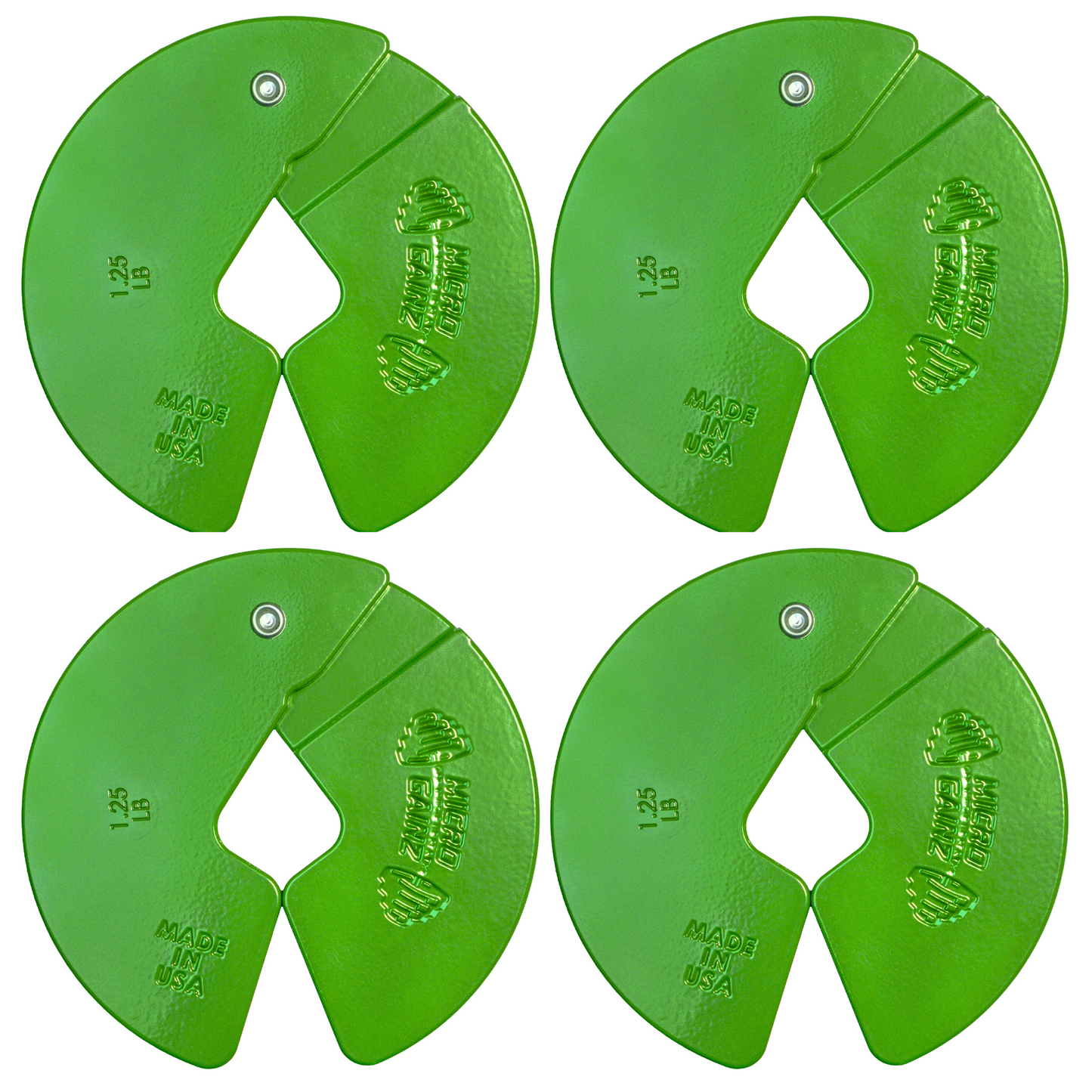 Green 1.25LB Dumbbell Fractional Weight Plates - Micro Gainz - The Track and Field Store
