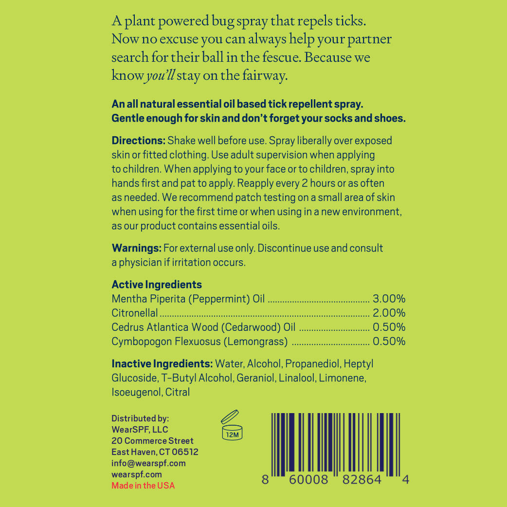 ALL NATURAL TICK REPELLENT - Wear SPF - The Track and Field Store