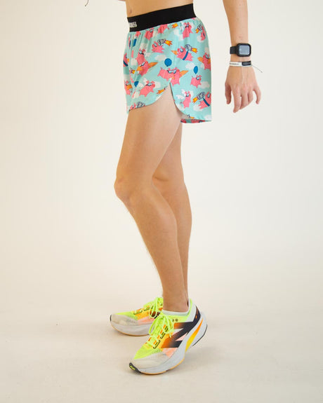 Men's Flying Pigs 4" Half Split Shorts - ChicknLegs Triathlete Store