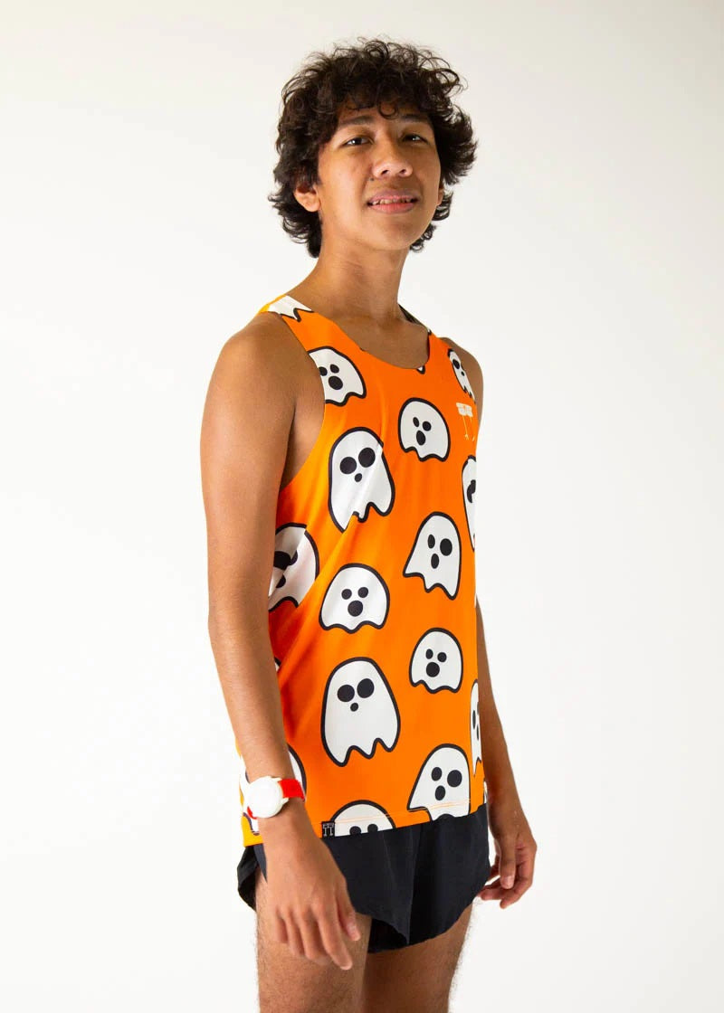 Men's Ghosts Performance Singlet (Orange) - ChicknLegs