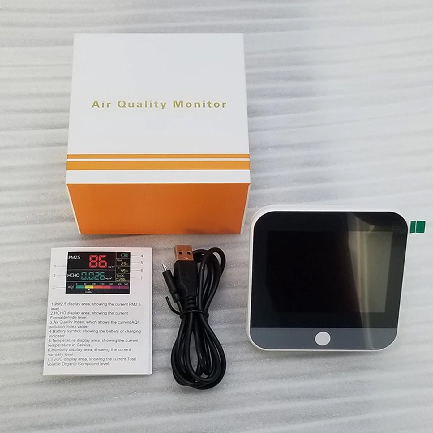 Indoor Air Quality Monitor with Air Quality Index, PM2.5, PM10, PM1.0, HCHO, TVOC - Sper Scientific