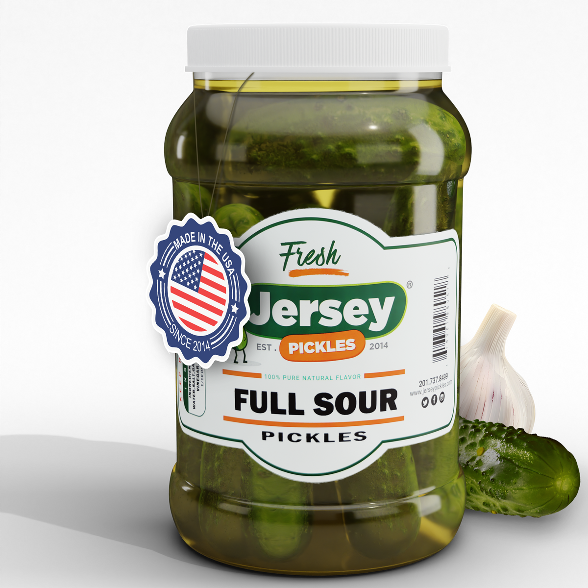 NY Style Whole Full Sour Pickles (Naturally Fermented)