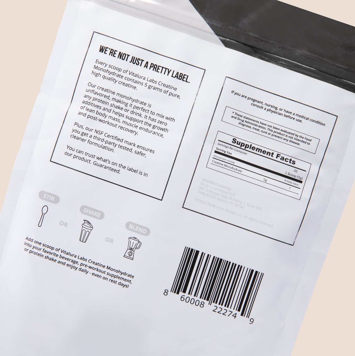 Unflavored Creatine Monohydrate - Vitalura Labs - The Track and Field Store