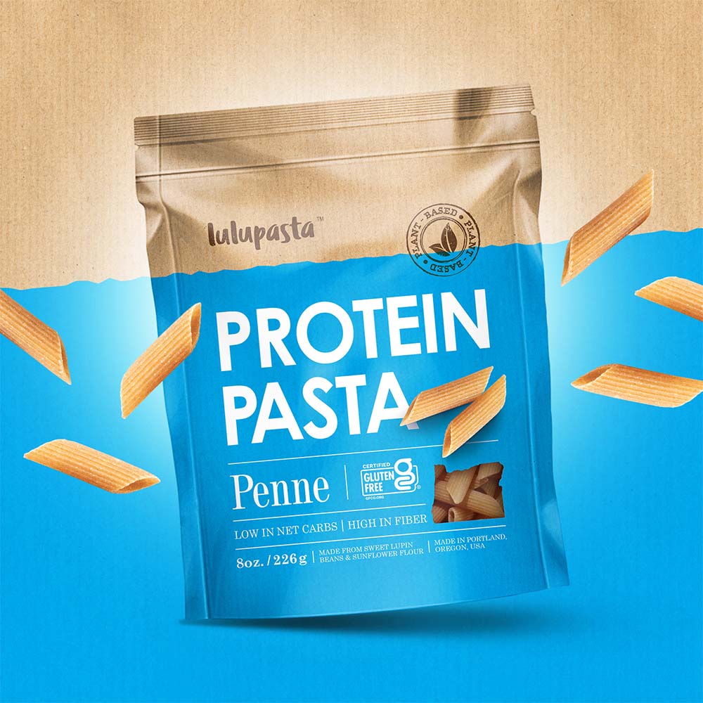 Penne Protein Pasta - 19g Protein & 4g Net Carb, Lupin Pasta, Keto Pasta, Gluten Free, 8 oz. - Wholesome Provisions