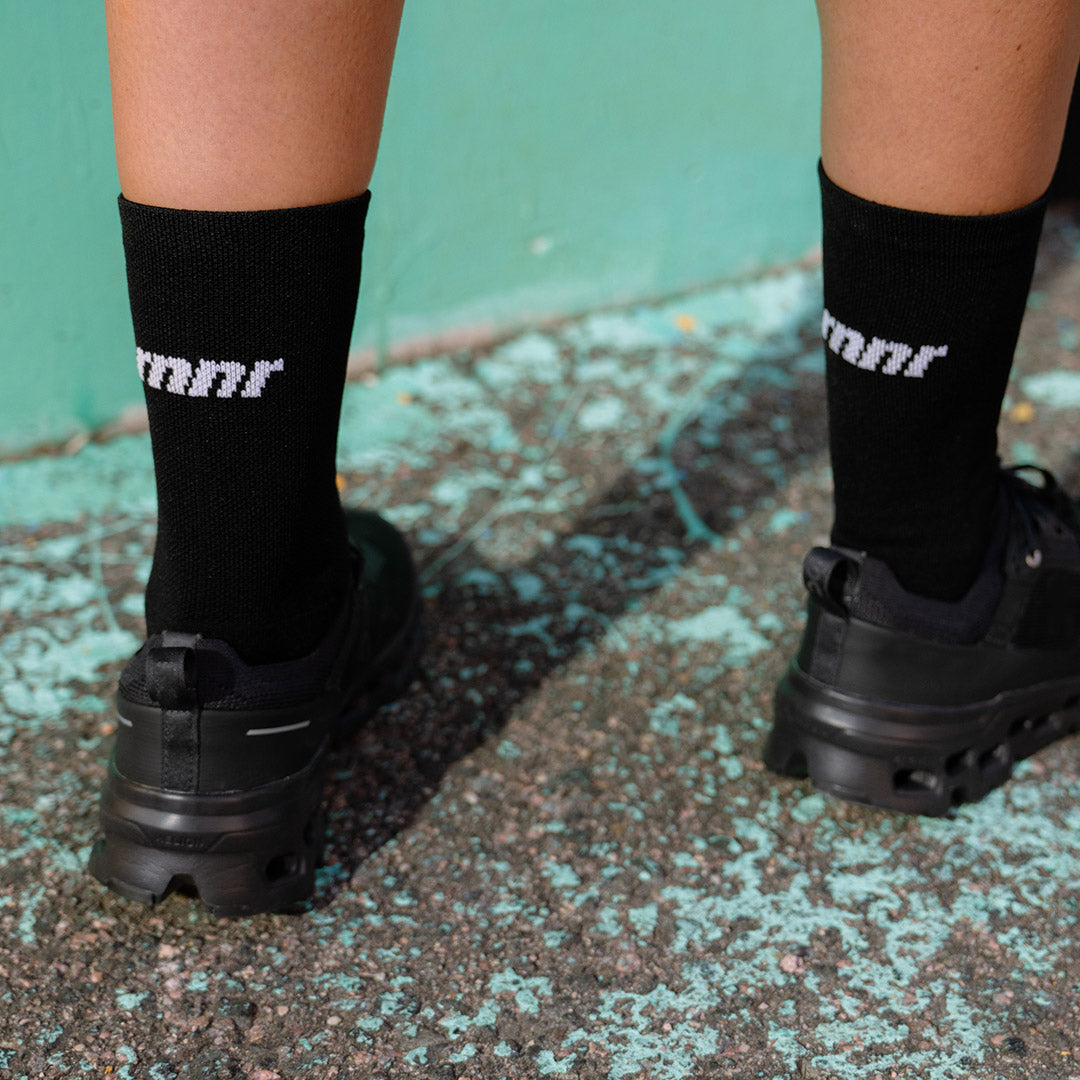 Marathon Crew Sock- Basic Black - RNNR - The Track and Field Store
