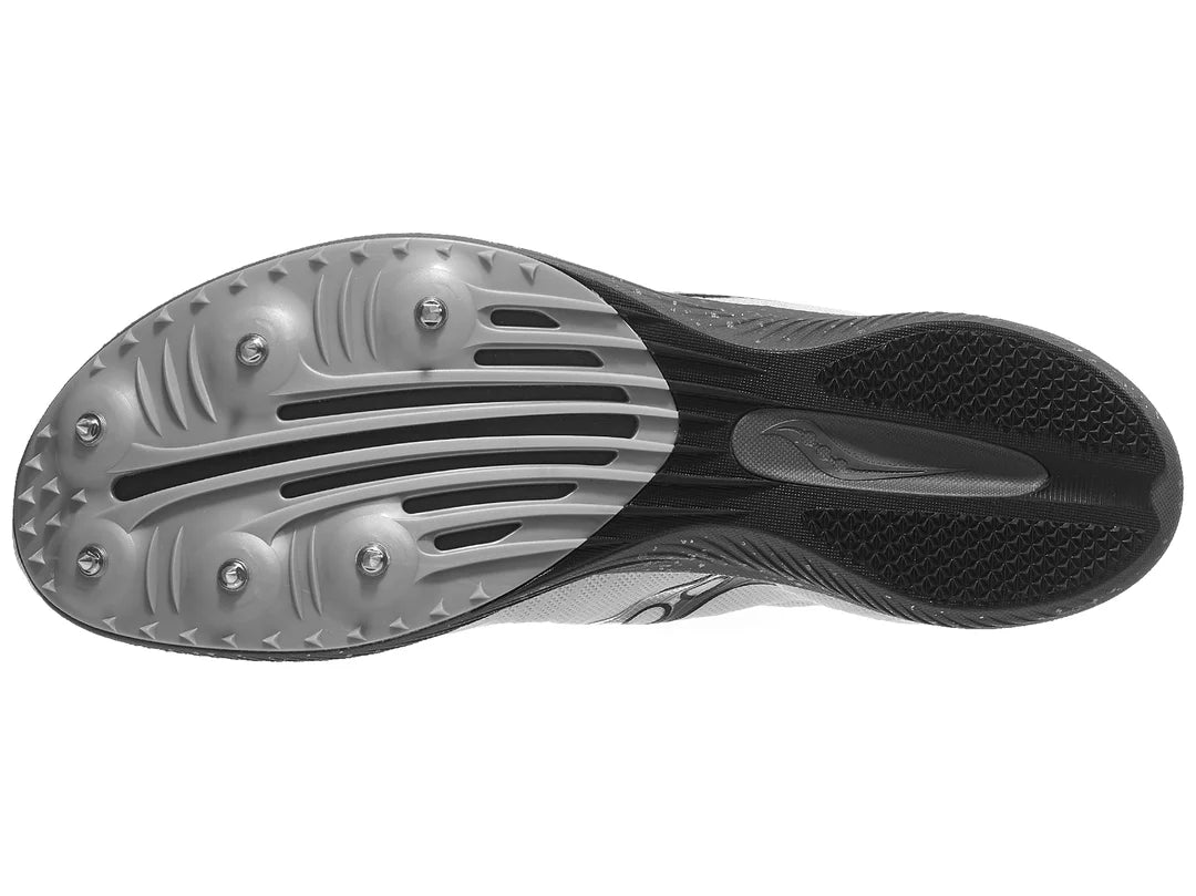 Unisex Velocity MP Spikes - White and Carbon - SAUCONY - The Track and Field Store