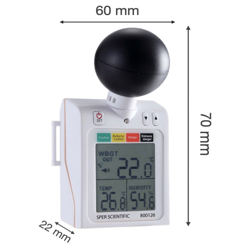 Wearable WBGT Heat Stress Monitor with Arm Strap and Tripod Mount - Sper Scientific