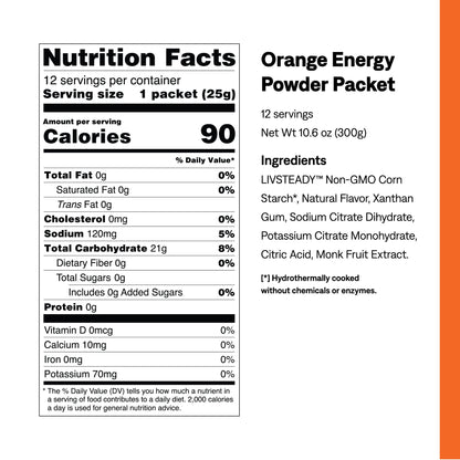 Tropical Orange Energy Powder Packets - UCAN - The Track and Field Store