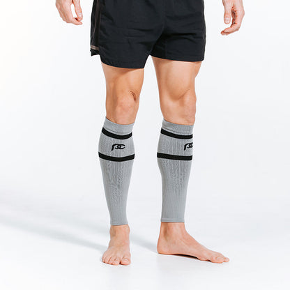 Calf Sleeves, Grey with Black Stripes - ProCompression - The Track and Field Store