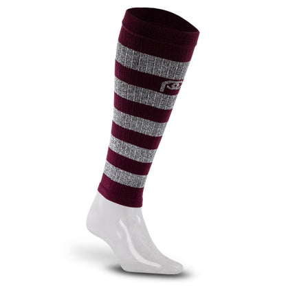 Calf Sleeves, Maroon and Heather Stripes - ProCompression - The Track and Field Store