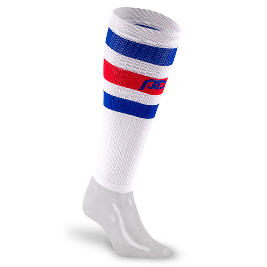 Calf Sleeves, White, Red and Blue Stripe - ProCompression