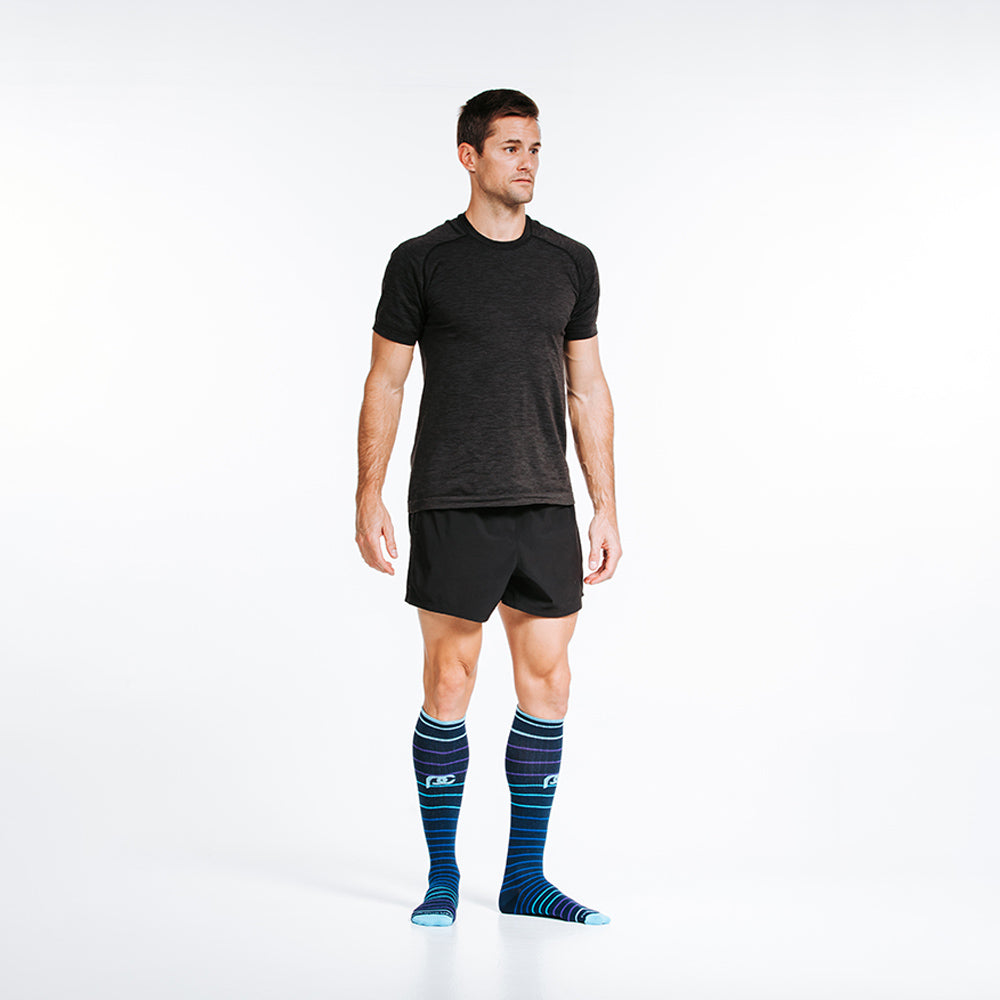 Marathon, Navy Blue Lines - ProCompression - The Track and Field Store