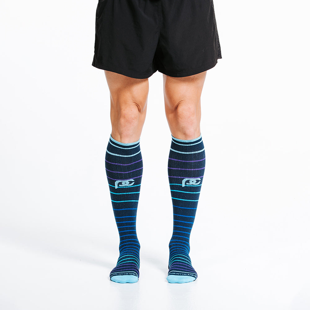 Marathon, Navy Blue Lines - ProCompression - The Track and Field Store