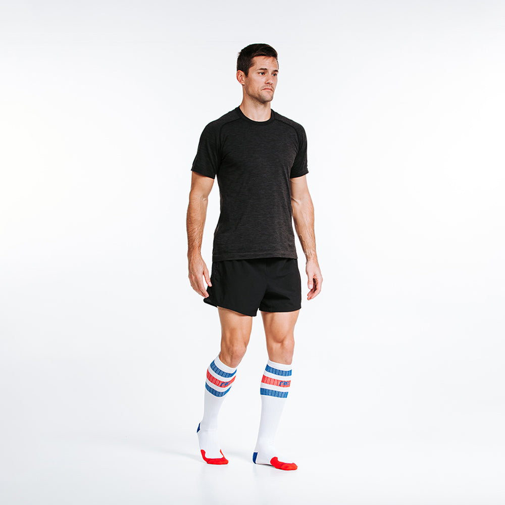 Marathon, White, Red and Blue Stripe - ProCompression - The Track and Field Store