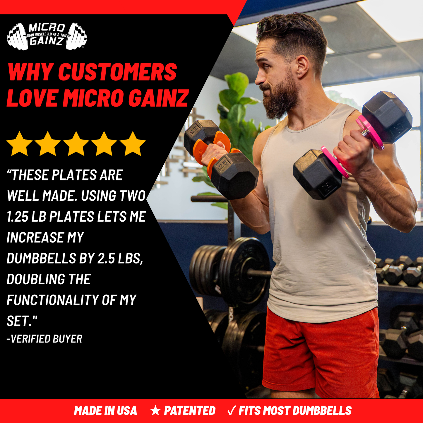 Micro Gainz 1.25LB Dumbbell Fractional Weight Plate