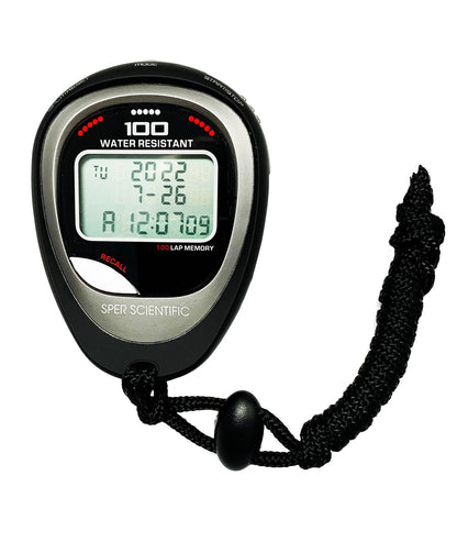 100 Memory Water and Shock Resistant Stopwatch - Sper Scientific