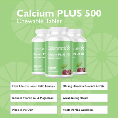 Calcium PLUS 500 Chewable - Celebrate Vitamins Celebrate Vitamins
