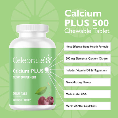 Calcium PLUS 500 Chewable - Celebrate Vitamins Celebrate Vitamins