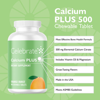 Calcium PLUS 500 Chewable - Celebrate Vitamins Celebrate Vitamins