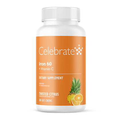 Iron 60 mg  + Vitamin C Soft Chews, Twisted Citrus