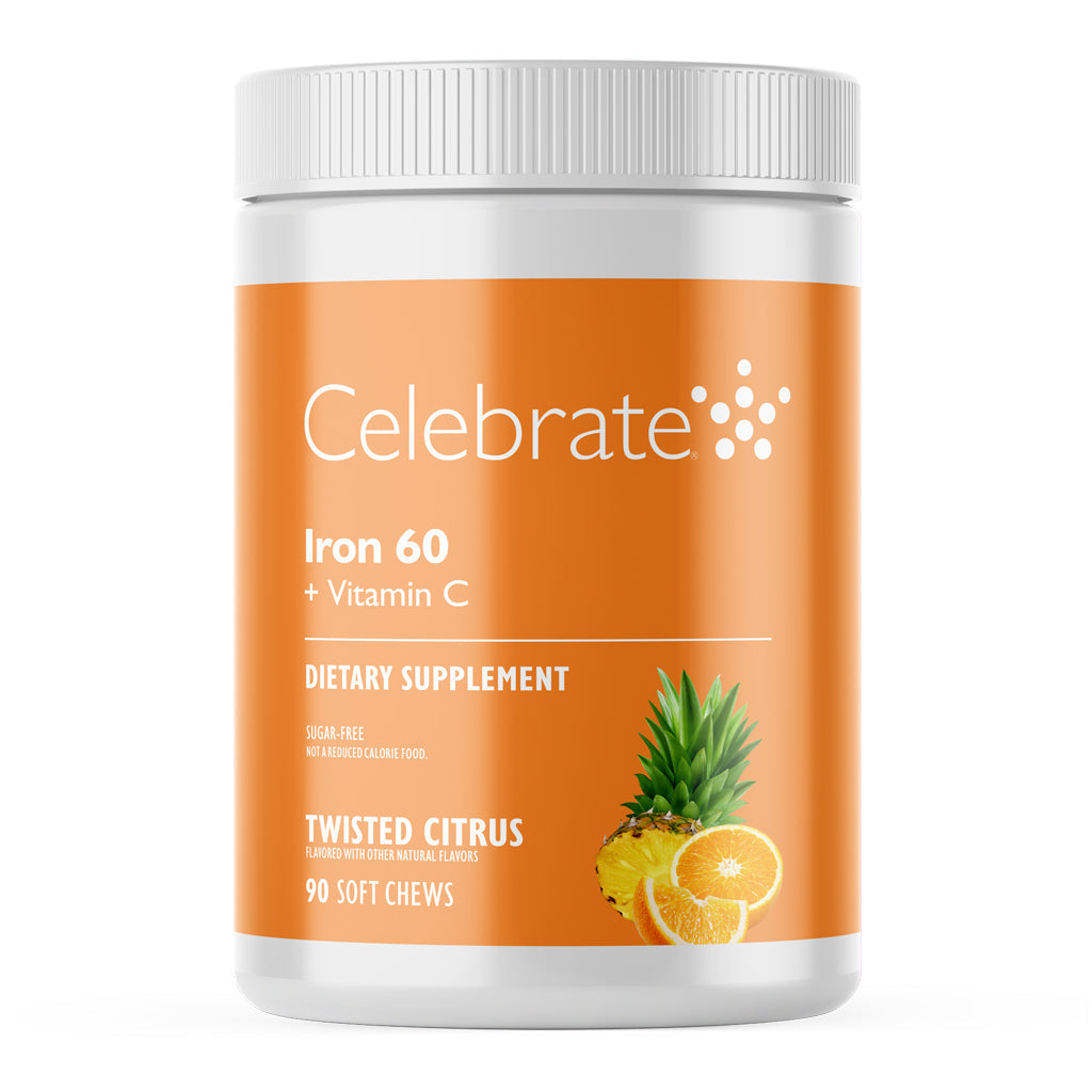 Iron 60 mg  + Vitamin C Soft Chews, Twisted Citrus