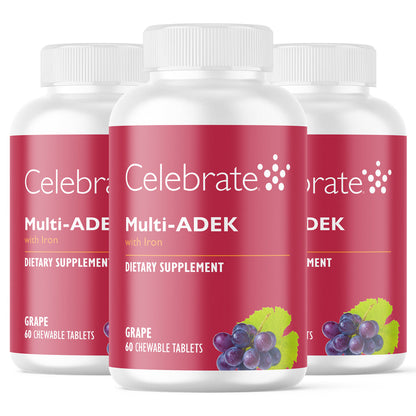 Multi-ADEK Chewable Multivitamin with Iron, Grape