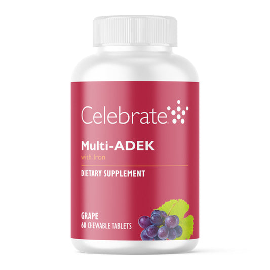 Multi-ADEK Vitamin with 60mg Iron Chewable, Grape - Celebrate Vitamins Celebrate Vitamins