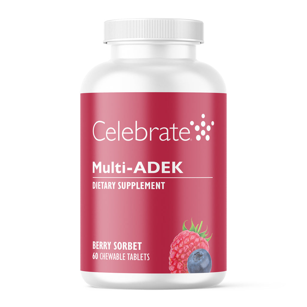 Multi-ADEK Chewable Vitamin, Iron Free, Berry Sorbet - Celebrate Vitamins Celebrate Vitamins