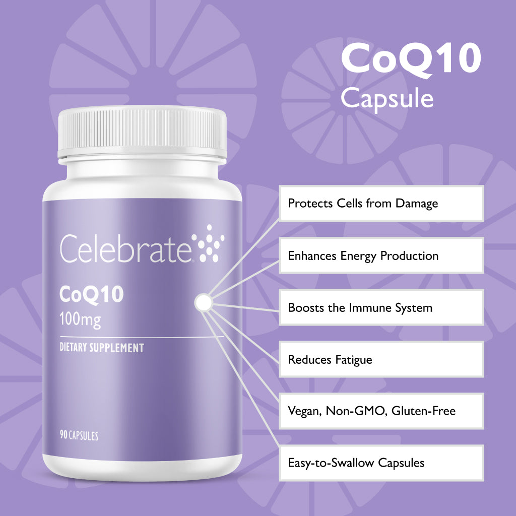 CoQ10 (Coenzyme Q10), 100mg - Celebrate Vitamins Celebrate Vitamins