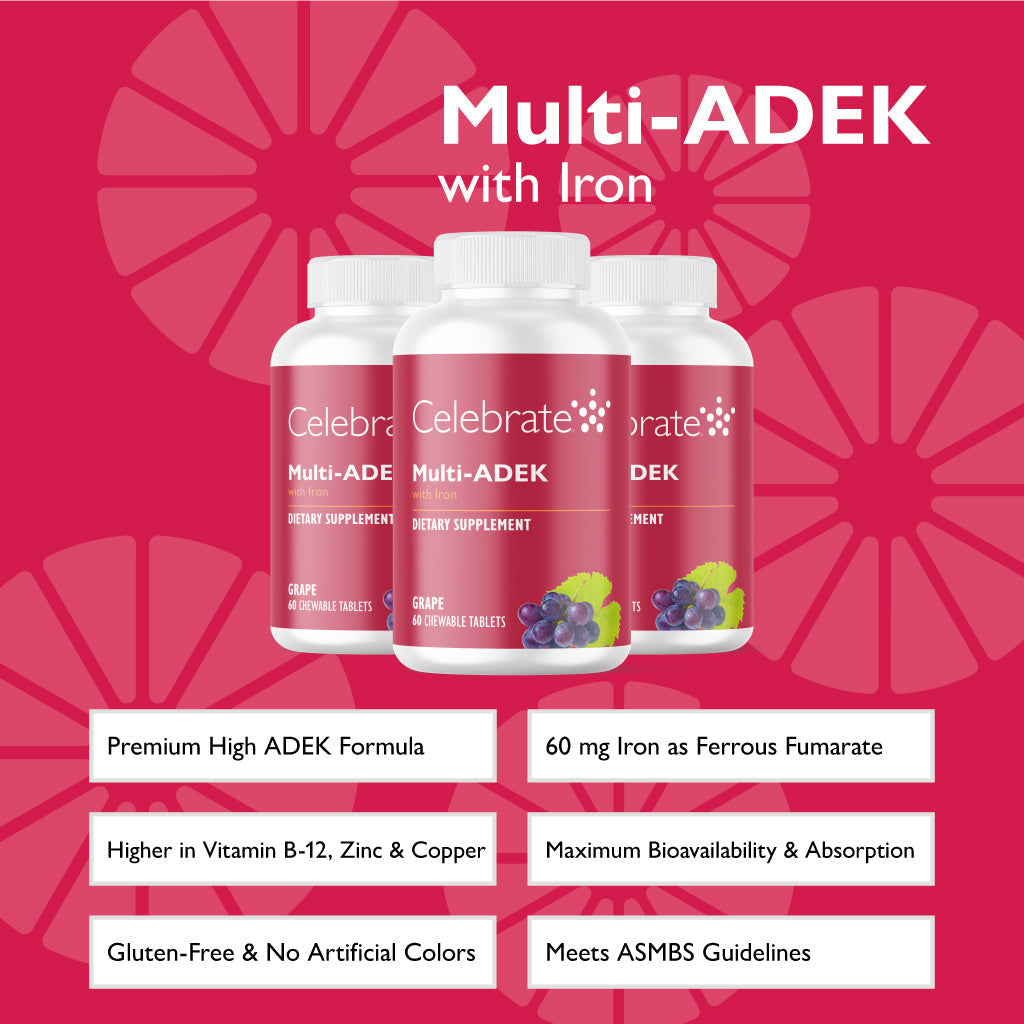 Multi-ADEK Vitamin with 60mg Iron Chewable, Grape - Celebrate Vitamins Celebrate Vitamins
