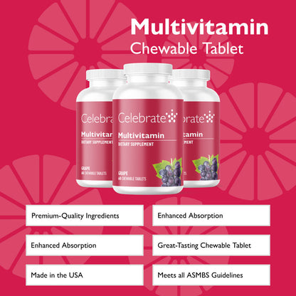 Bariatric Multivitamin Chewable, Iron Free - Celebrate Vitamins Celebrate Vitamins