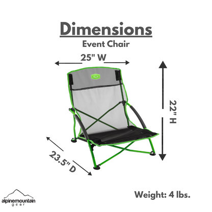 Event Chair - Green - Mountain Summit Gear - The Track and Field Store