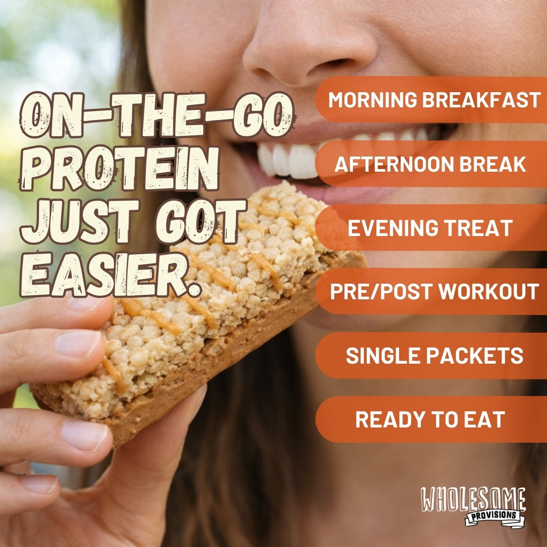 Peanut Butter Protein Rice Crispy Treats - 15g Protein, Low Carb 7g Net, High Fiber, Soft & Chewy