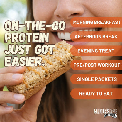 Peanut Butter Protein Rice Crispy Treats - 15g Protein, Low Carb 7g Net, High Fiber, Soft & Chewy