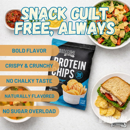 Protein Chips - Sea Salt Vinegar, High Protein & Fiber, Low Carb