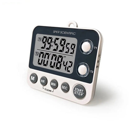 2 Channel Digital Lab + Kitchen Timer with Color Coded LED Lights - Sper Scientific