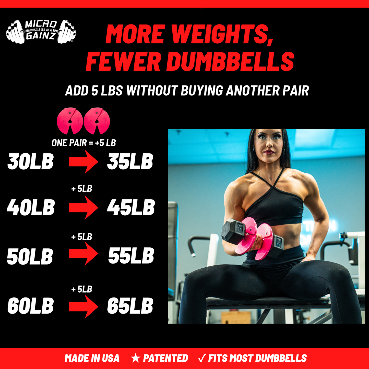 Micro Gainz 2.5LB Dumbbell Fractional Weight Plate