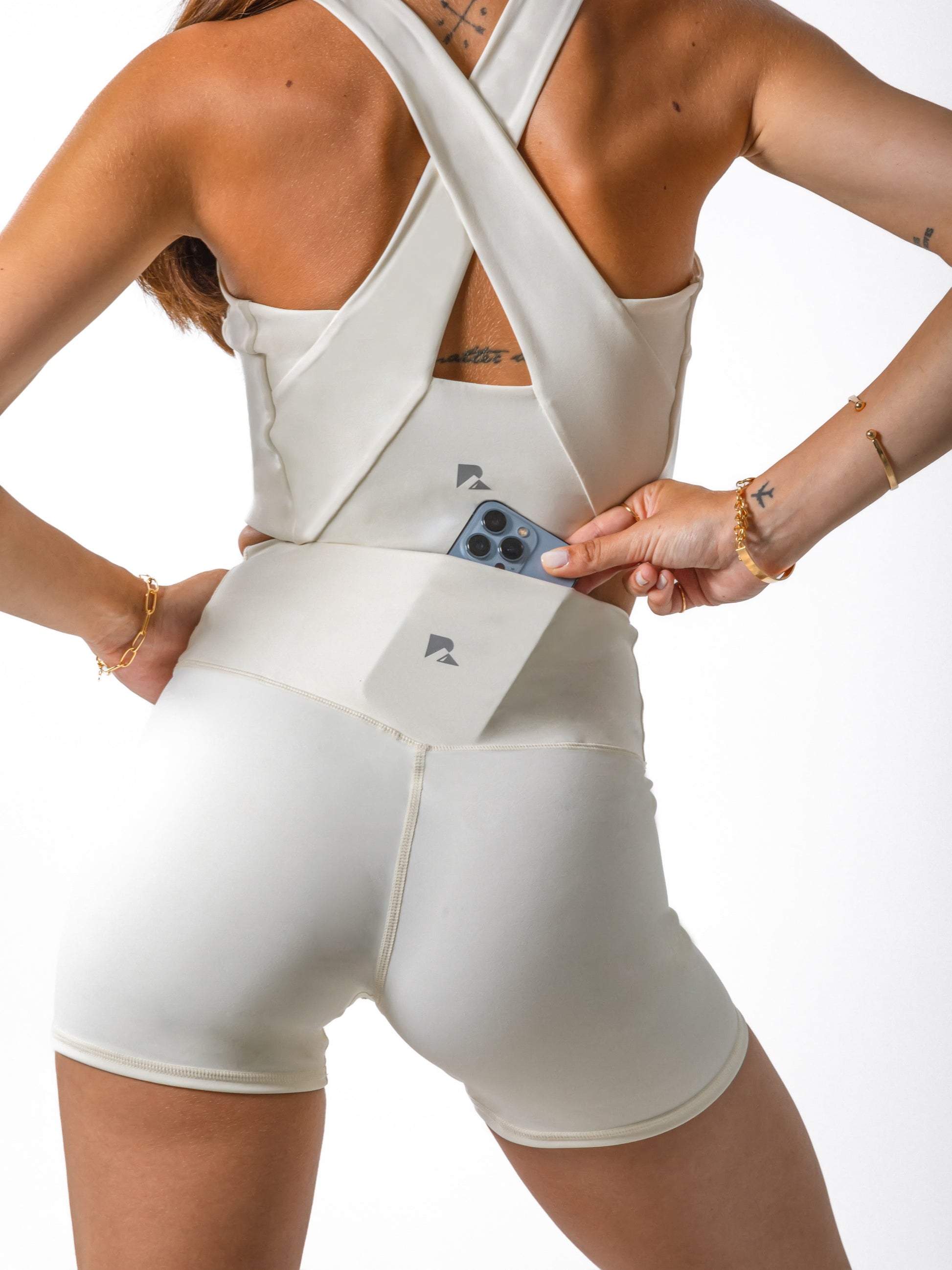 LuxeForm Sculpting Shorts Beige - Runner's Athletics - The Track and Field Store