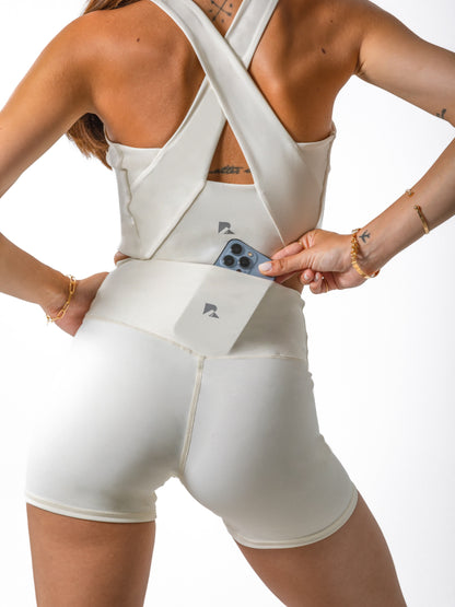 LuxeForm Sculpting Shorts Beige - Runner's Athletics - The Track and Field Store
