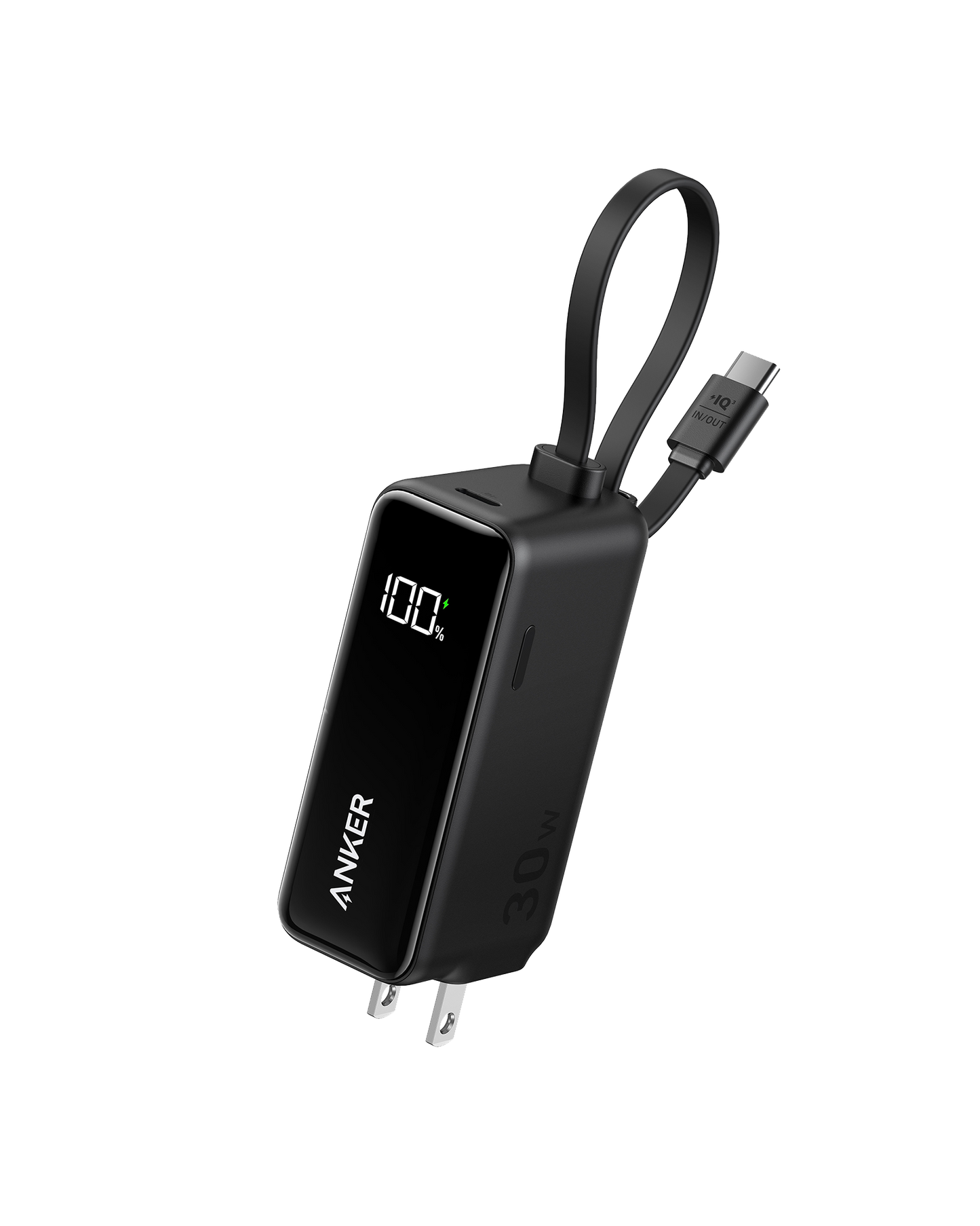 Anker Power Bank (30W, 5k,  Fusion, Built-In USB-C Cable) Anker