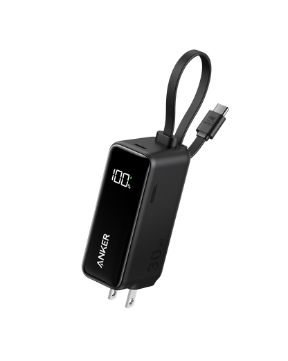 Anker Power Bank (30W, 5k,  Fusion, Built-In USB-C Cable) Anker