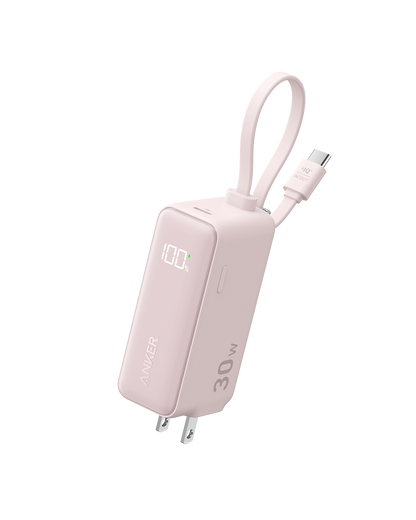 Anker Power Bank (30W, 5k,  Fusion, Built-In USB-C Cable) Anker