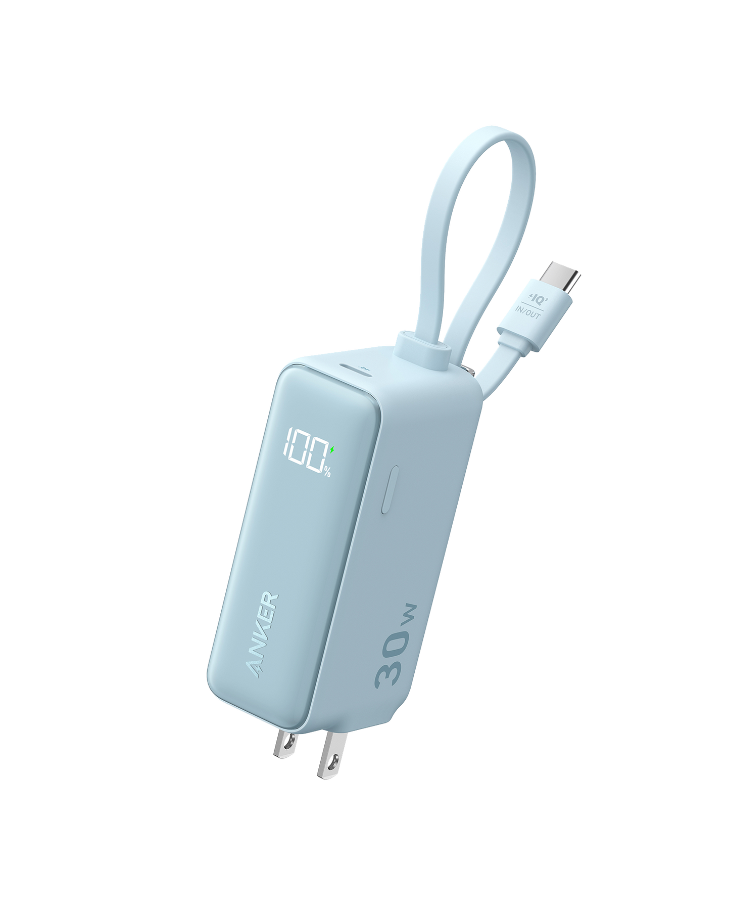 Anker Power Bank (30W, 5k,  Fusion, Built-In USB-C Cable) Anker