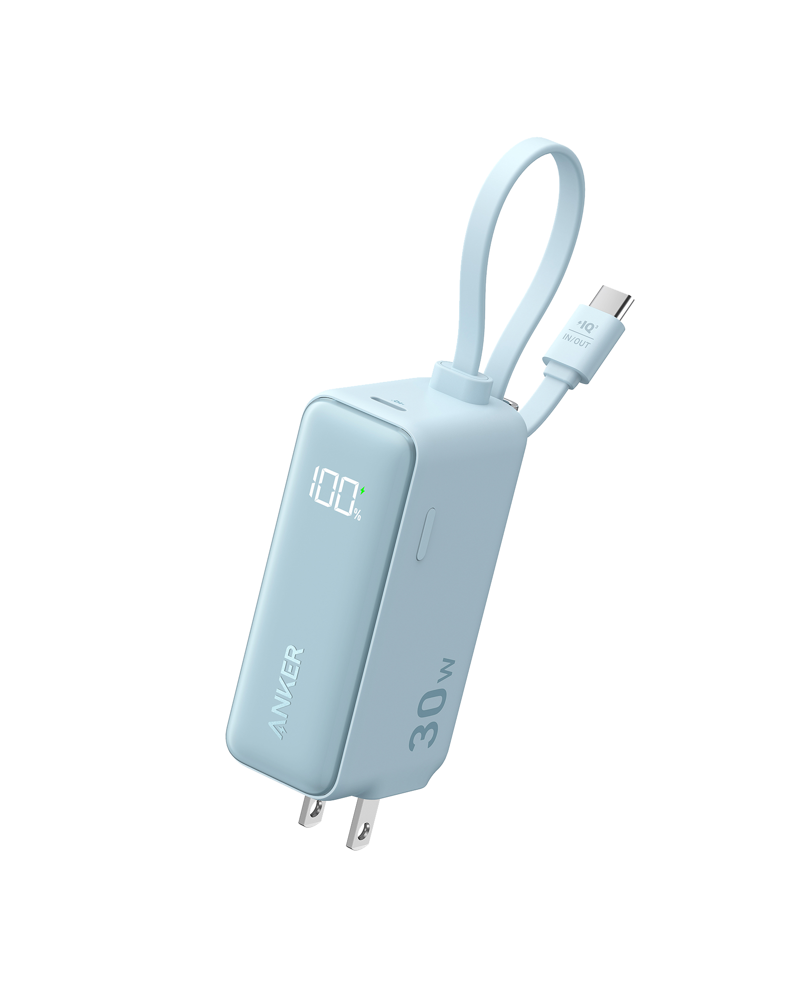 Anker Power Bank (30W, 5k,  Fusion, Built-In USB-C Cable) Anker