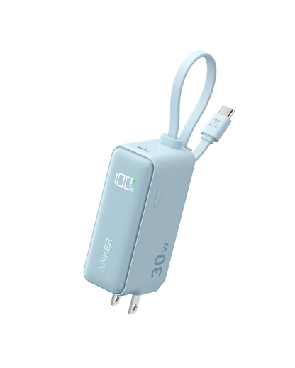 Anker Power Bank (30W, 5k,  Fusion, Built-In USB-C Cable) Anker