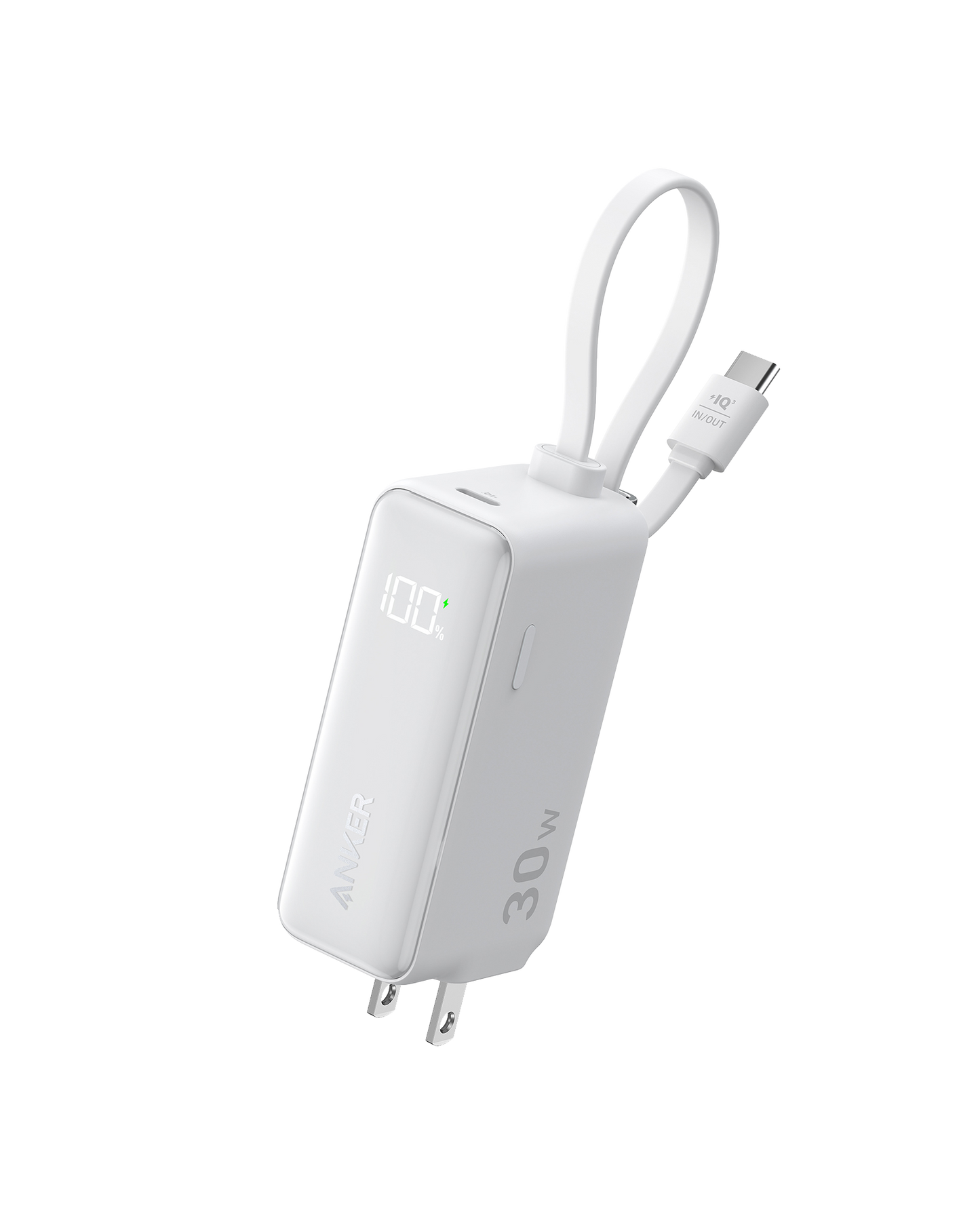 Anker Power Bank (30W, 5k,  Fusion, Built-In USB-C Cable) Anker
