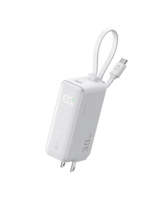 Anker Power Bank (30W, 5k,  Fusion, Built-In USB-C Cable) Anker