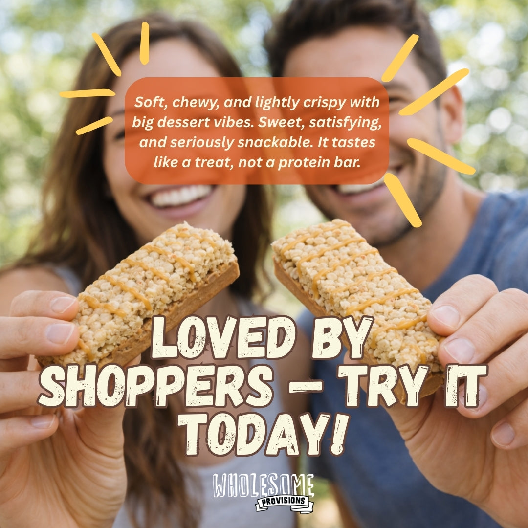 Peanut Butter Protein Rice Crispy Treats - 15g Protein, Low Carb 7g Net, High Fiber, Soft & Chewy