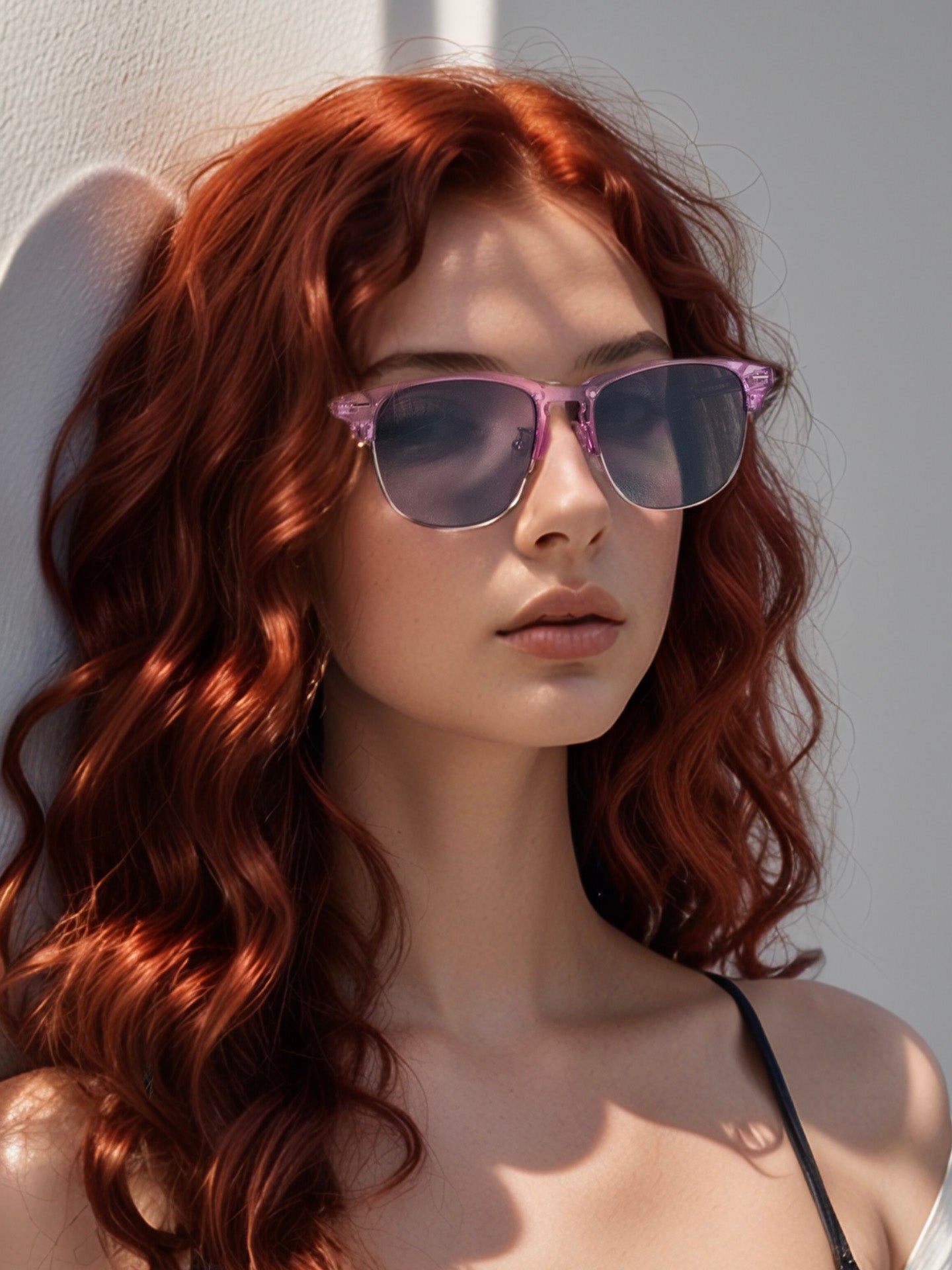 Clear Lilac Semi Rimless - Runner's Athletics - The Track and Field Store