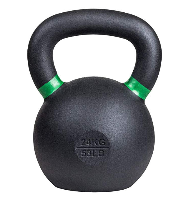 24 kg (53 lb) Powder-Coated Cast-Iron Kettlebell – Black | SoCal Kettlebellz SoCal Kettlebellz